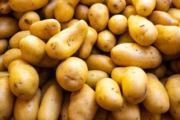 pile of potatoes from the greengrocer market