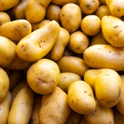 pile of potatoes from the greengrocer market